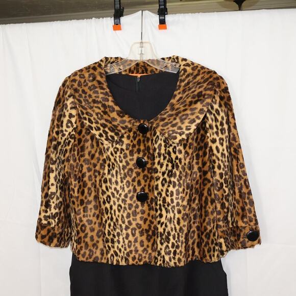 Leopard Print Cynthia Steffe  Blazer Fully Lined 3/4 Sleeves Sz LWomen - Picture 3 of 16